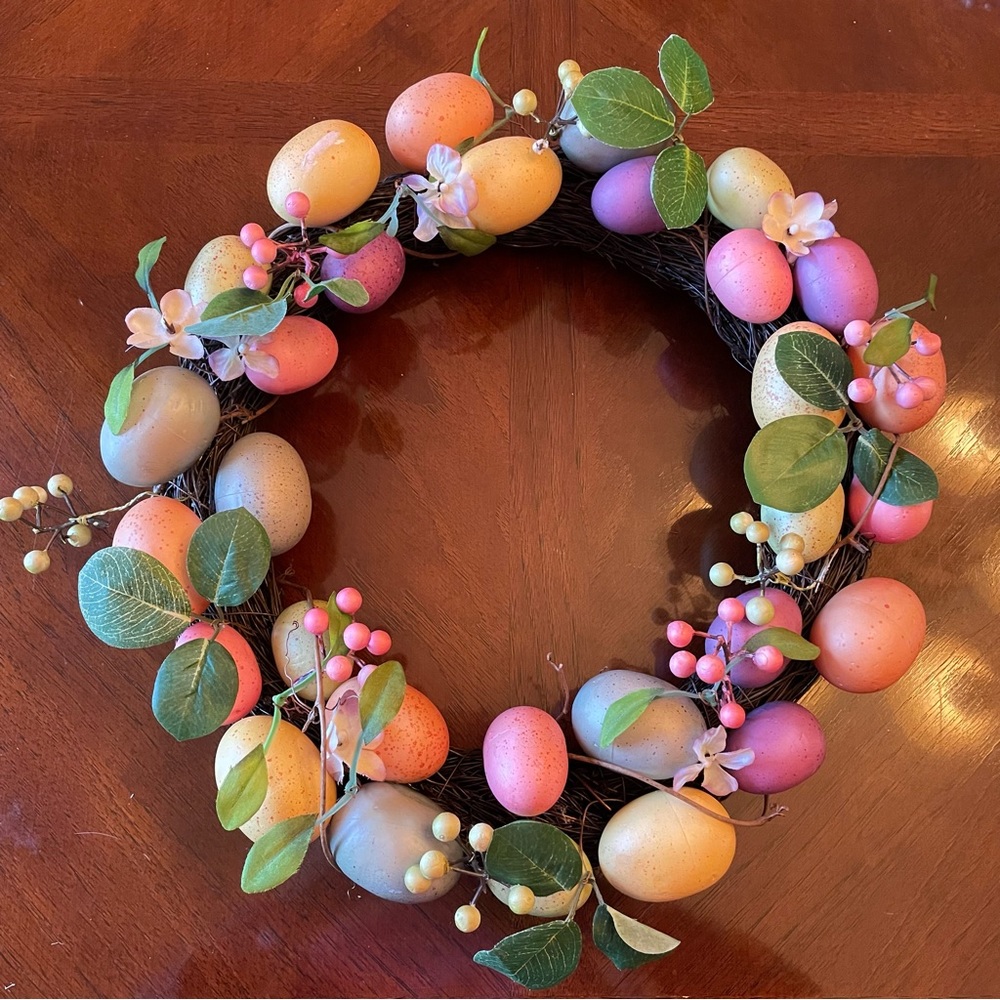 Easter Egg Grapevine Wreath 13”